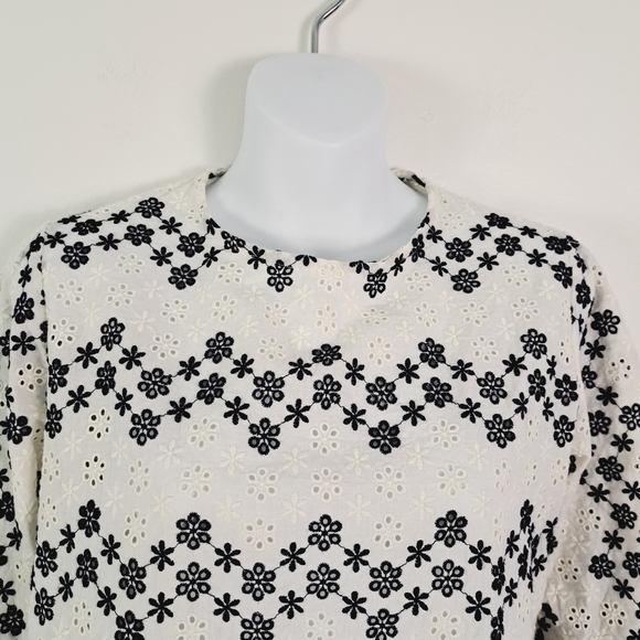 Vineyard Vines‎ Autumn Eyelet Ruffle Sleeve Floral Top - Picture 3 of 12